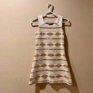 Special occasion dress, white,gold,silver, sequin